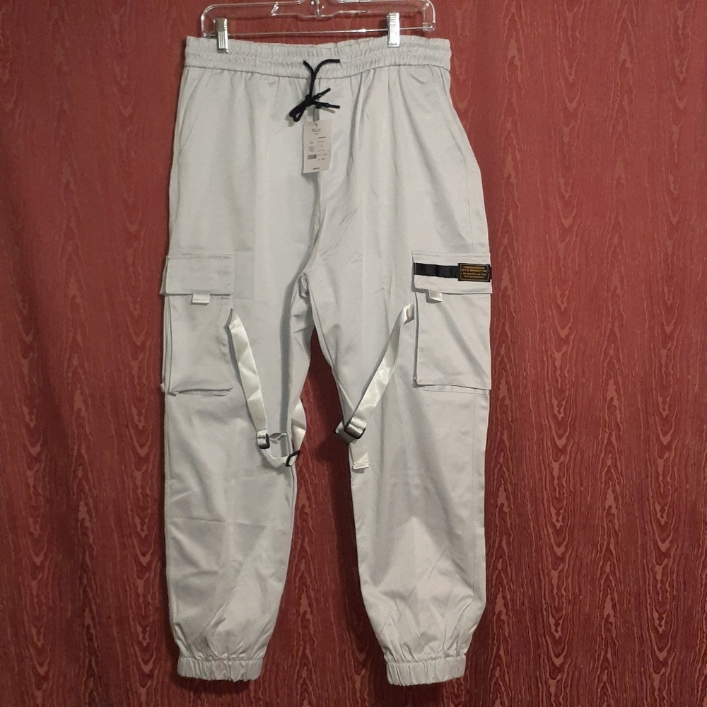 KCLOT STREETWEAR JOGGERS CARGO PANTS TROUSERS MEN'S SIZE L DRAWSTRING ELASTIC